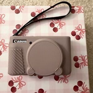 Canon SX740 Camera with Taupe Camera Case with Strap